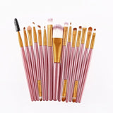 15pcs/set Makeup Brushes Sets Kit Eyelash Lip Foundation Powder Eye Shadow Brow Eyeliner Cosmetic Make Up Brush Beauty Tool