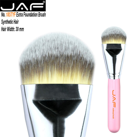 JAF Kabuki Liquid Foundation Brush for Face Makeup Beauty Straight Taklon Synthetic Tri-Color Hair Pressed Round Tip 18STYF