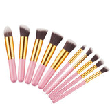 10pcs Rainbow Makeup Brushes Set Synthetic Wool Professional Foundation Brush Set Shade Eyelash Brushes Makeup Contour Kit