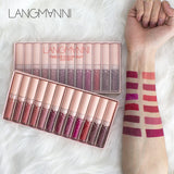 Maquiage 12pcs/lot matte Lipstick Waterproof Long-lasting Velvet lipstick set Red Tint Nude batom makeup set brand langmanni