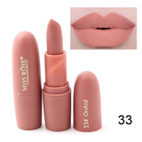 2018 New Lipsticks For Women Sexy Brand Lips Color Cosmetics Waterproof Long Lasting Miss Rose Nude Lipstick Matte Makeup