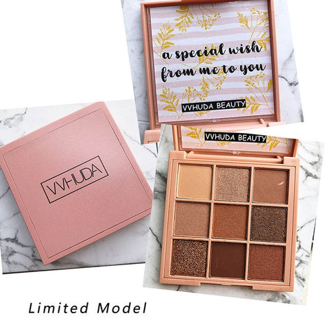 VVHUDA Eyeshadow Palette Makeup Cosmetics Diamond Glitter Metallic 9 Color Nude Creamy Pigmented Professional Mini Shadow Kit