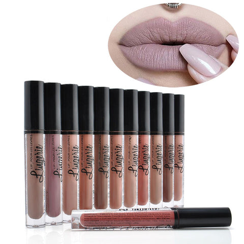 2018 New Fashion Makeup Lipstick Matte Lipstick Brown Nude Chocolate Color Liquid Lipstick Lip Gloss Matte Batom