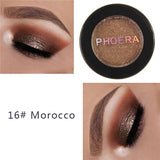 PHOERA Makeup Glitter Eyeshadow Pallete Pigment Shimmer Powder Makeup Water-Resistant Maquillaje Random Color Brush TSLM1