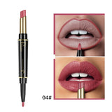 Pudaier Matte Lipstick Wateproof Double Ended Long Lasting Lipsticks Brand Lip Makeup Cosmetics Nude Dark Red Lips Liner Pencil