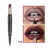 Pudaier Matte Lipstick Wateproof Double Ended Long Lasting Lipsticks Brand Lip Makeup Cosmetics Nude Dark Red Lips Liner Pencil