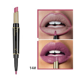 Pudaier Matte Lipstick Wateproof Double Ended Long Lasting Lipsticks Brand Lip Makeup Cosmetics Nude Dark Red Lips Liner Pencil