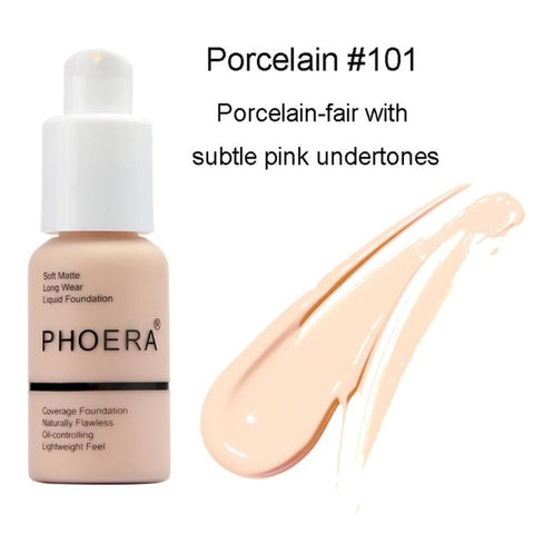 PHOERA New 30ml Matte Oil Control Concealer Liquid Foundation pallet shadows makeup pallete far paleti novo sombras Skin care