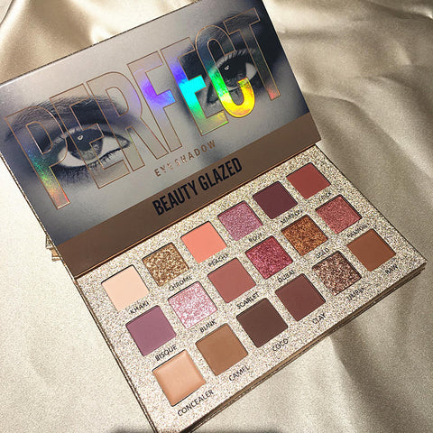 Beauty Glazed 18 Color Nude Shining Eyeshadow Palette Makeup Glitter Pigment Smoky Eye Shadow Pallete Waterproof Cosmetics