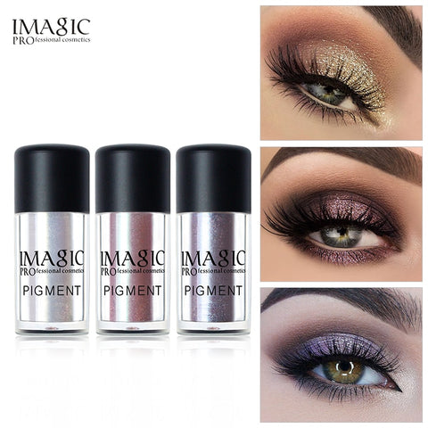 IMAGIC New Arrival Glitter Eyeshadow Metallic Loose Powder Waterproof Shimmer Pigments Colors Eye Shadow Makeup Cosmetics