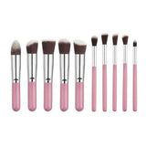 10 Pcs Silver/Golden Makeup Brushes Set Cosmetics Foundation Blending Blush Makeup Tool Powder Eyeshadow Cosmetic Set