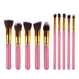 10 Pcs Silver/Golden Makeup Brushes Set Cosmetics Foundation Blending Blush Makeup Tool Powder Eyeshadow Cosmetic Set