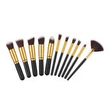 10 Pcs Silver/Golden Makeup Brushes Set Cosmetics Foundation Blending Blush Makeup Tool Powder Eyeshadow Cosmetic Set