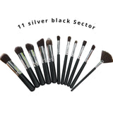 10 Pcs Silver/Golden Makeup Brushes Set Cosmetics Foundation Blending Blush Makeup Tool Powder Eyeshadow Cosmetic Set