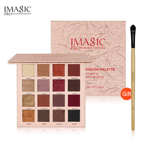 IMAGIC New Arrival Charming Eyeshadow 16 Color Palette Make up Palette Matte Shimmer  Pigmented Eye Shadow Powder